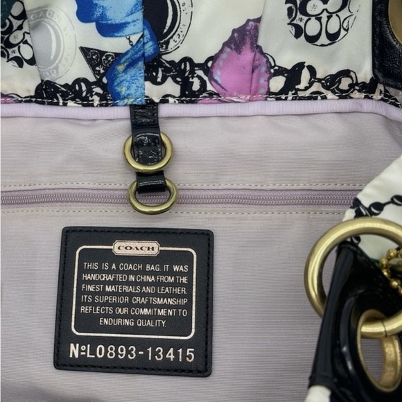 Vintage LIMITED EDITION Coach Colorful Butterfly Print Tote Bag - Picture 5 of 8